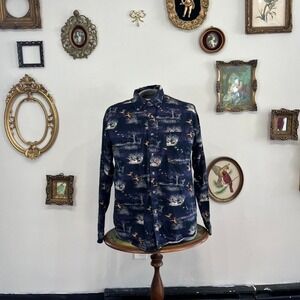 Vintage Field & Stream Paisley Hunting Print Button-Up Shirt – Men's Large